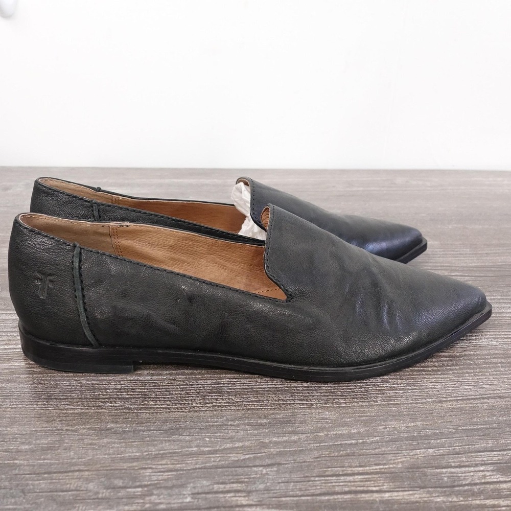Frye Shoes Womens Size 6 Black Kenzie Venetian Loafer Slip On Leather Flats - Picture 5 of 10